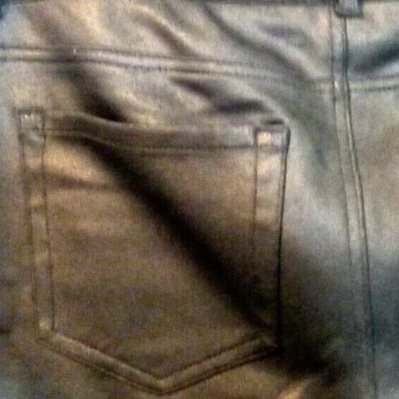 Lane Bryant Women's Faux Leather Jeans Sz 18 Stretch Black High Rise Ankle Pant - Picture 10 of 13